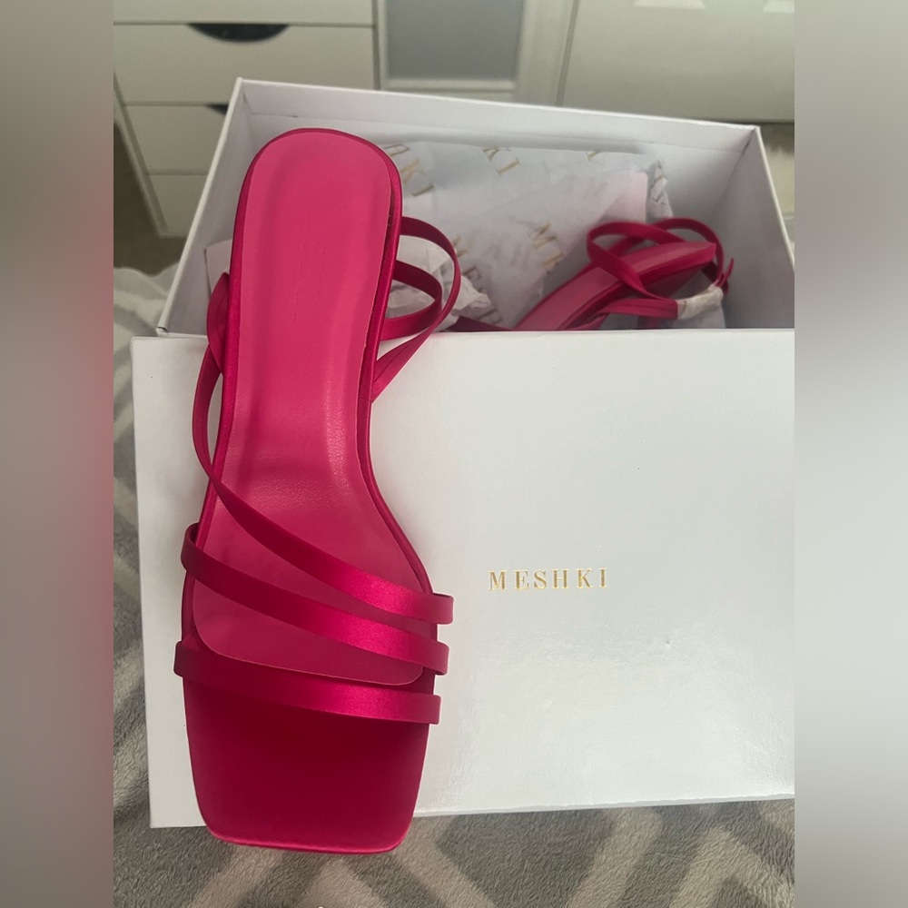 Meshki Pink Strappy Heels